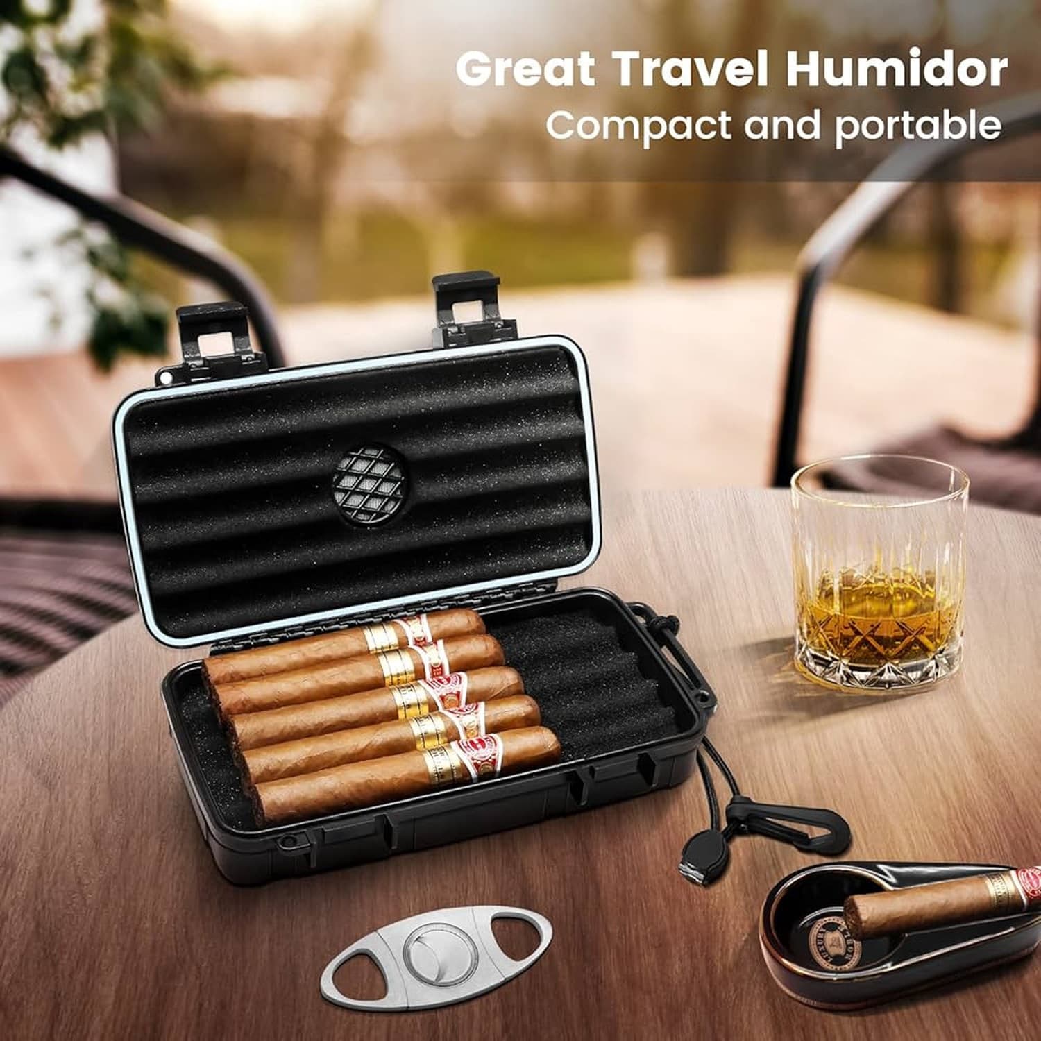 Flauno Travel Humidor Case